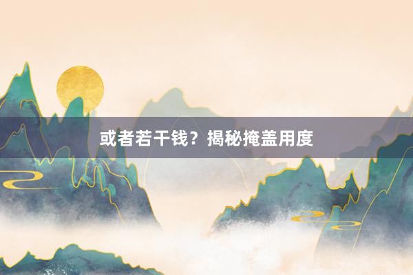 或者若干钱？揭秘掩盖用度